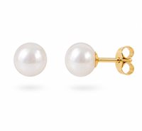Ohrringe Dame in Gelbgold Perla PERLE BIANCHE ZABEO